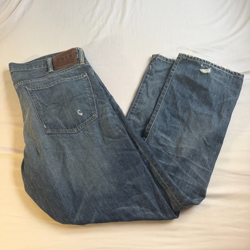 Vintage Polo Ralph Lauren Jeans Men 38x32 Mexico Denim Straight Leg Logo